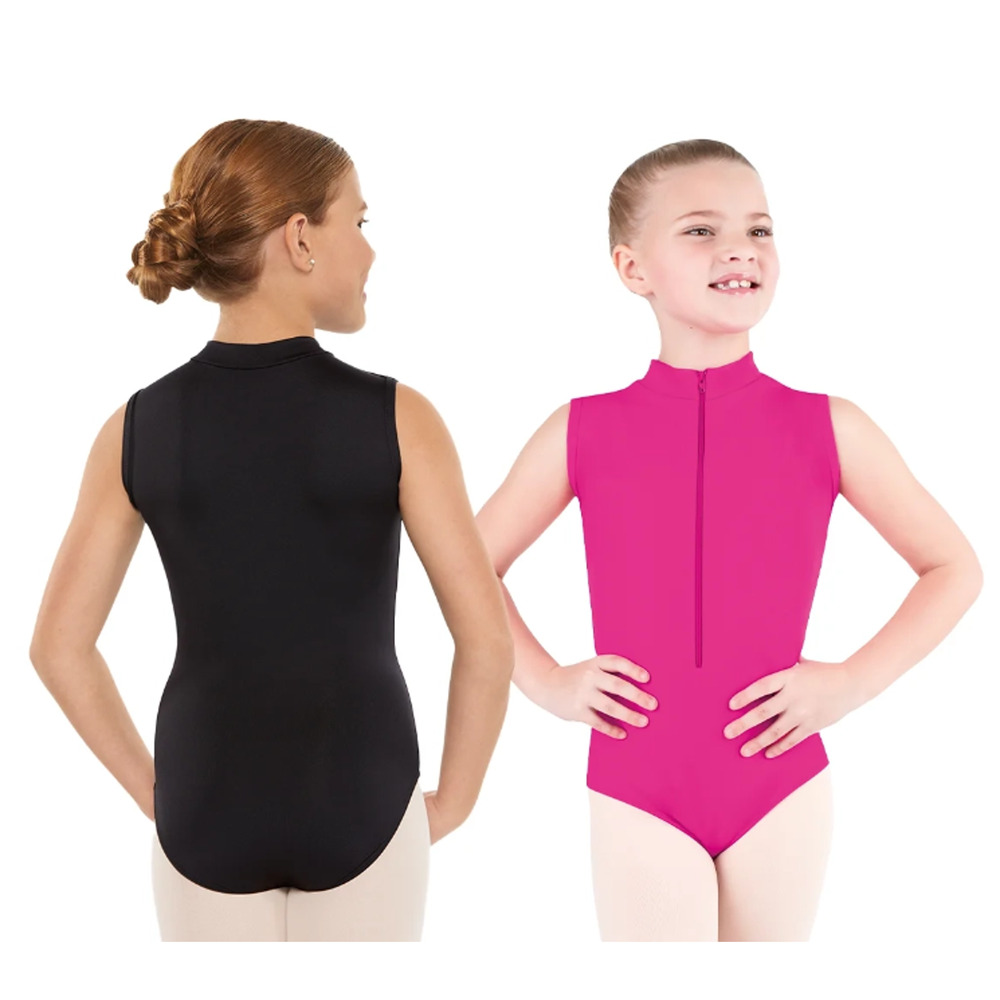 Dance Leotard Eurotard 44518C Small Adult Black Mock Neck Zip Up Ballet